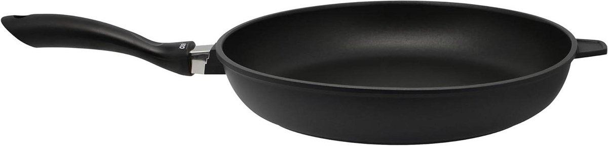Casserole met Handvat - Koekenpan Braadpan - Koken en Bakken - Robuust Gietaluminium - 32 cm - Zwart