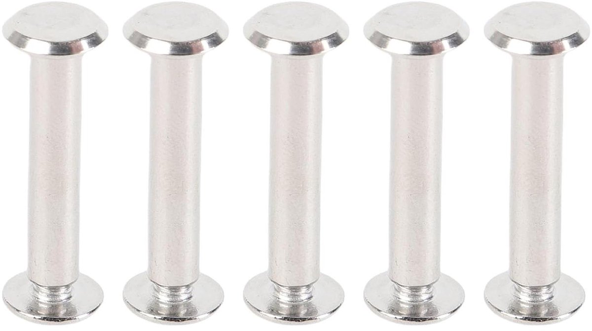 Klinknagels Schroevenset - Bevestigingsset Leer - Handwerk Bevestigen - Roestvrij Staal - 30 Sets - Zilver