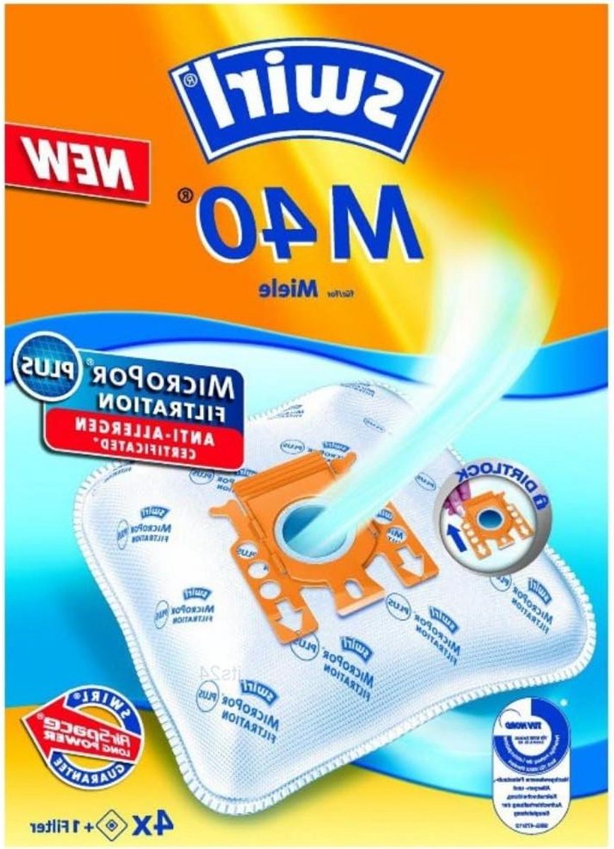 Stofzuigerzakken - Stofzakken Zakken - Hygiënisch Schoonmaken - MicroPor Plus filter - 4 stuks - Wit