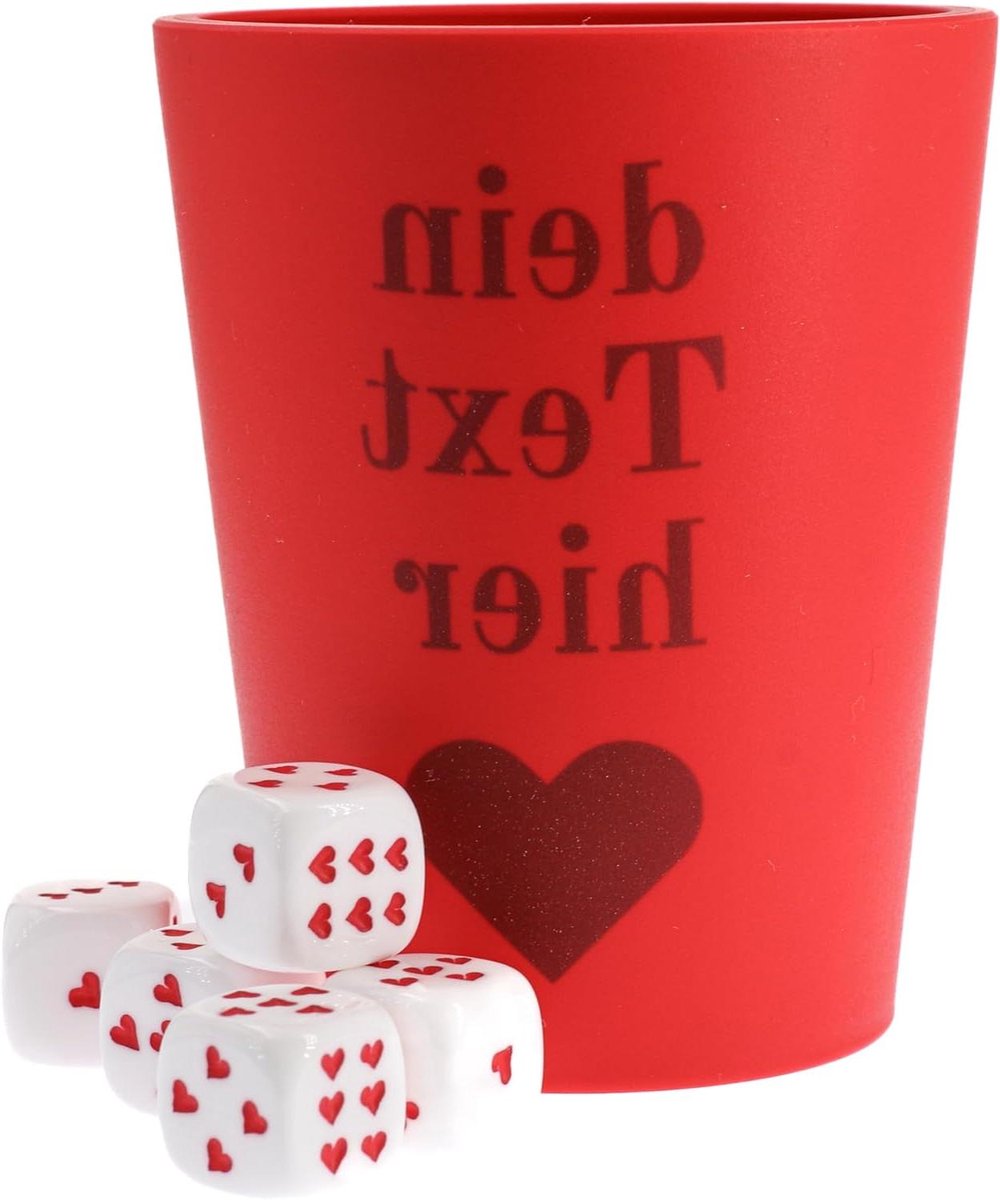 Dobbelbeker - Dobbelsteenbeker Beker - Bordspellen Spelen - Speciale Binnenlip - Standaard - Rood