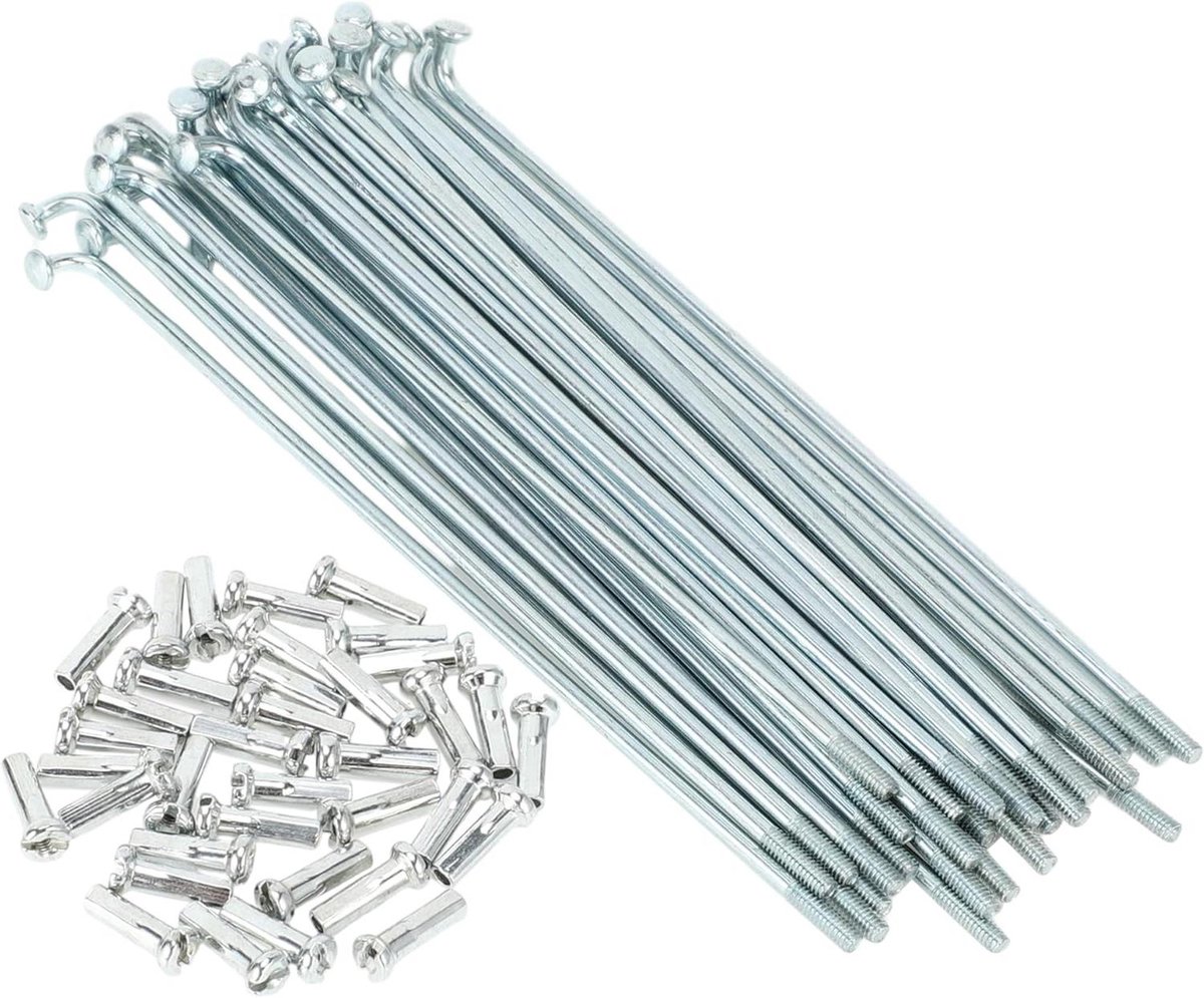 Fiets Spaken - Wiel Spaken - Fiets Reparatie - Koolstofstaal Gegalvaniseerd - 130 mm - Zilverkleurig