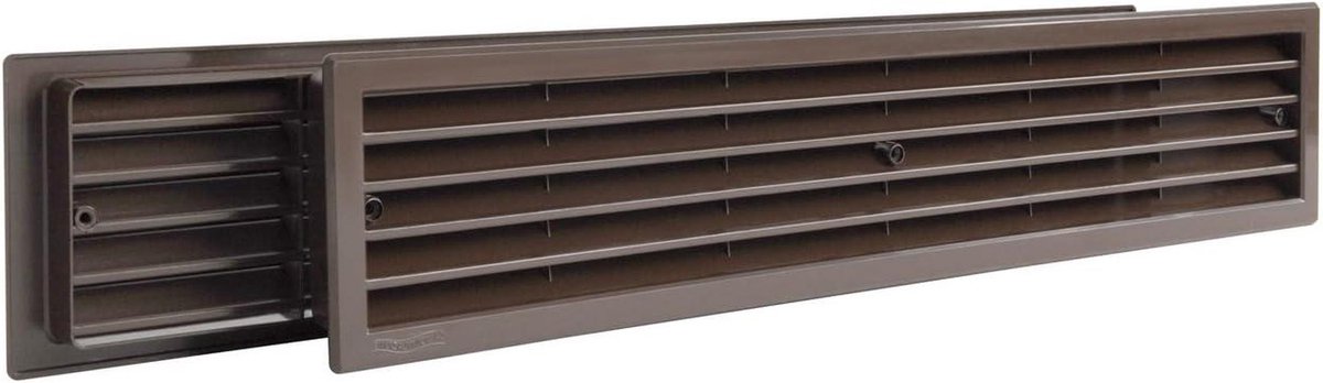Telescopisch rooster - Wandrooster ventilatie - Ventilatie ruimtes - Verstelbare breedte - 452x90 mm - Bruin