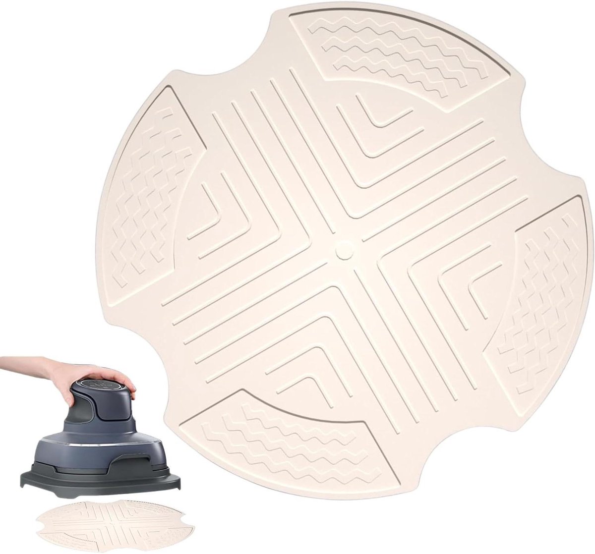 Airfryer Mat - Keukenblad Beschermer - Veilig Koken - Hittebestendig Siliconen - 26.2 cm - Beige