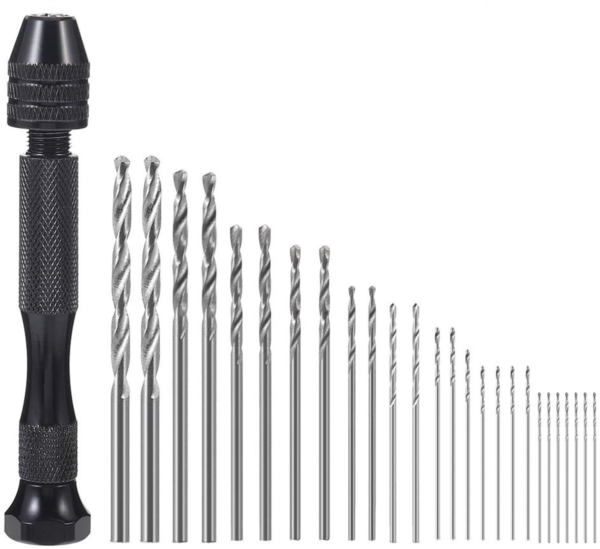 carmdering - Mini Handboormachine - Pen Boormachine - Handgereedschap - Verstelbare Spankop - Precisie Geleiding - Robuust Metaal - Compact Ontwerp - Ideaal Voor Sieraden - 26 Delen Set