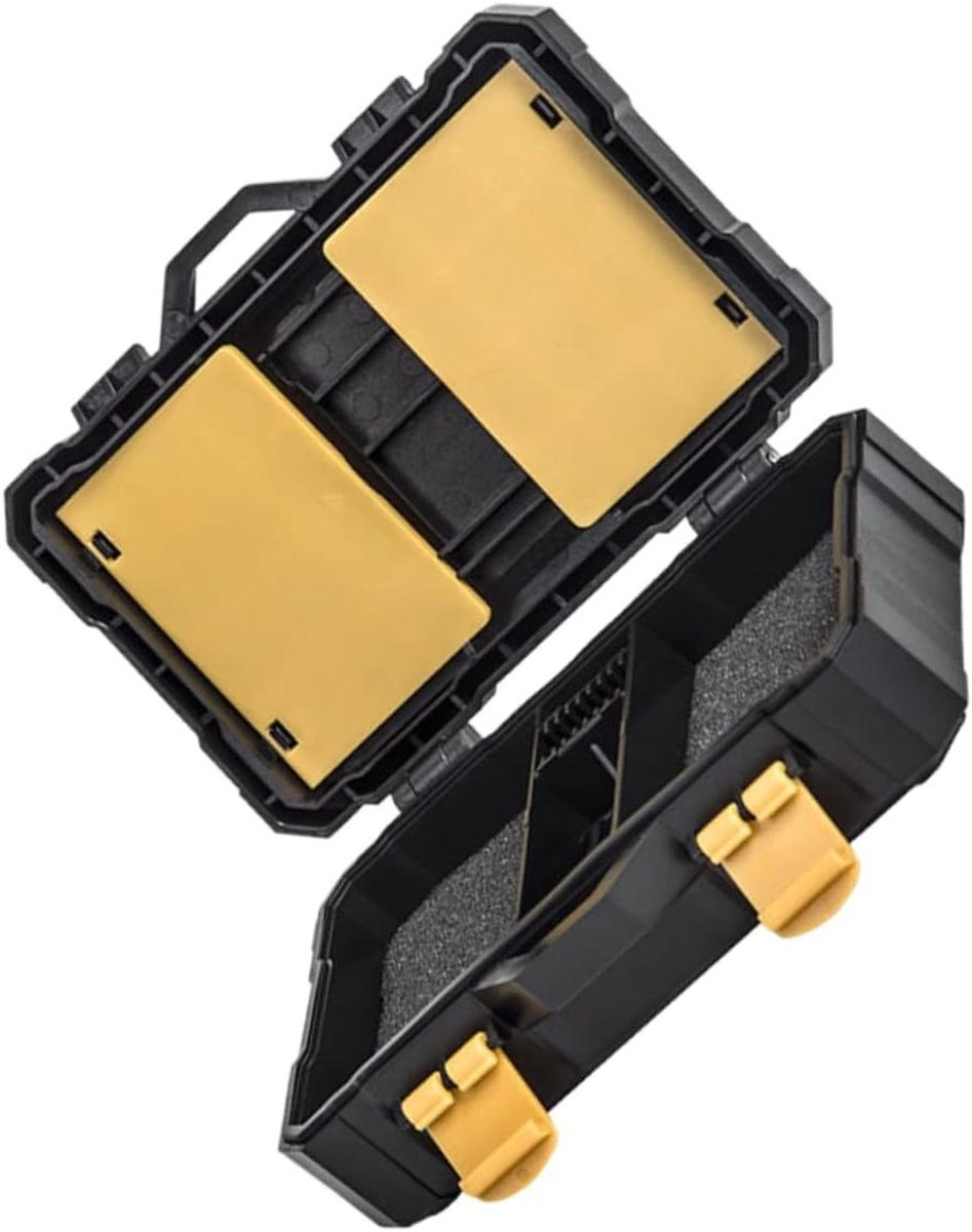 Geheugenkaart Opbergdoos - Batterijhouder Opslagcassette - Bescherming Accessoires - Schokbestendig Waterdicht - 12 x 6 x 2 cm - Zwart