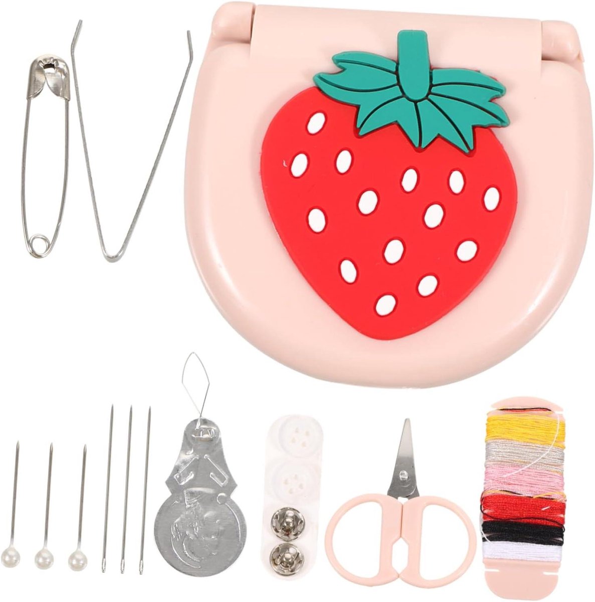 Mini Naaidoos - Naaisetje Huishoudelijk - Kleding Repareren - Draagbaar en Compleet - 7 x 6.5 x 1.5 cm - Assorti