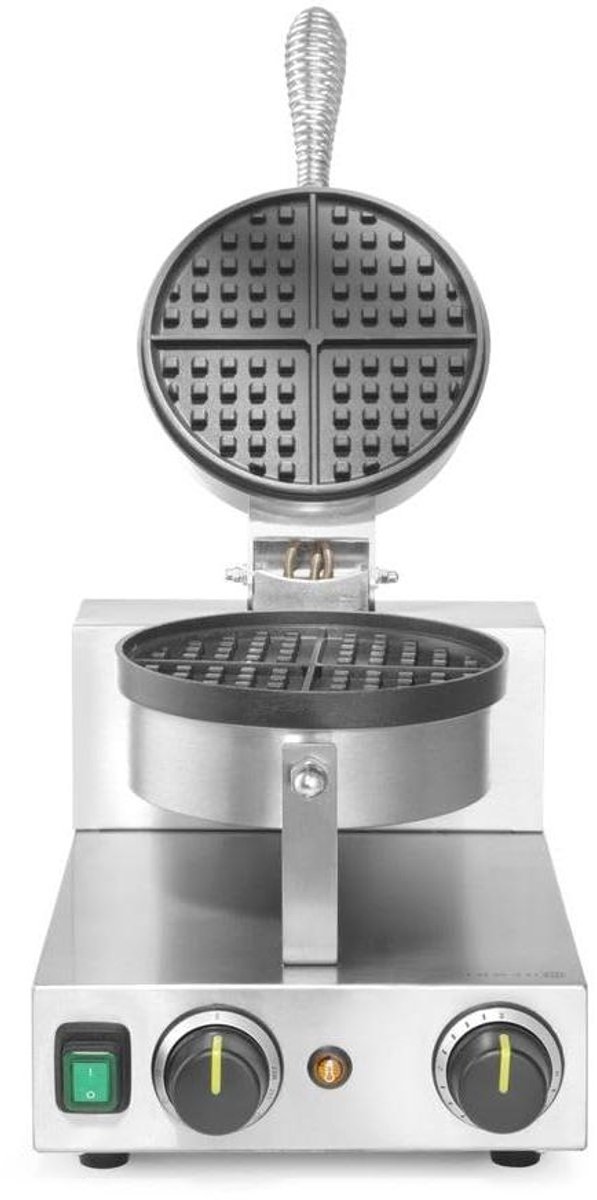 Wafelijzer Rond - Belgische Wafels - Snelle Wafels Maken - Antiaanbaklaag - 250x380 mm - Zilver