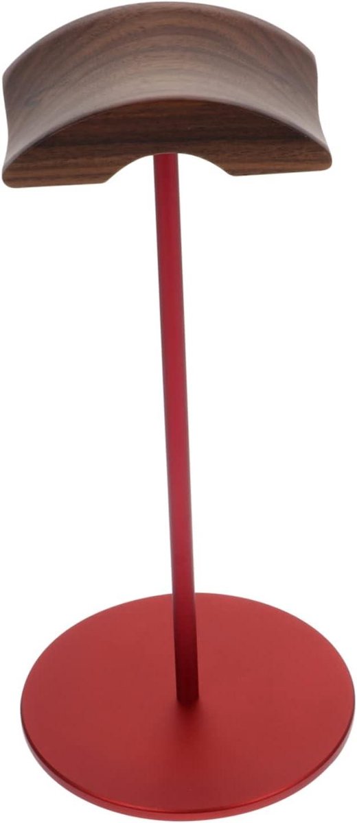 Koptelefoon Standaard - Headset Houder - Bureau Organisatie - Aluminium Hout - 29 cm Hoog - Rood
