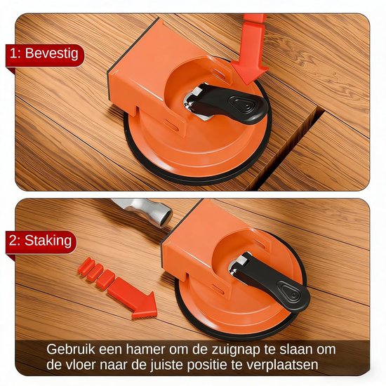 Reparatieset vloervoegen - Vloer reparatie - Voegen gladmaken - Vacuümzuighandgreep - 118 cm diameter - Zwart van Merkloos — afbeelding 3