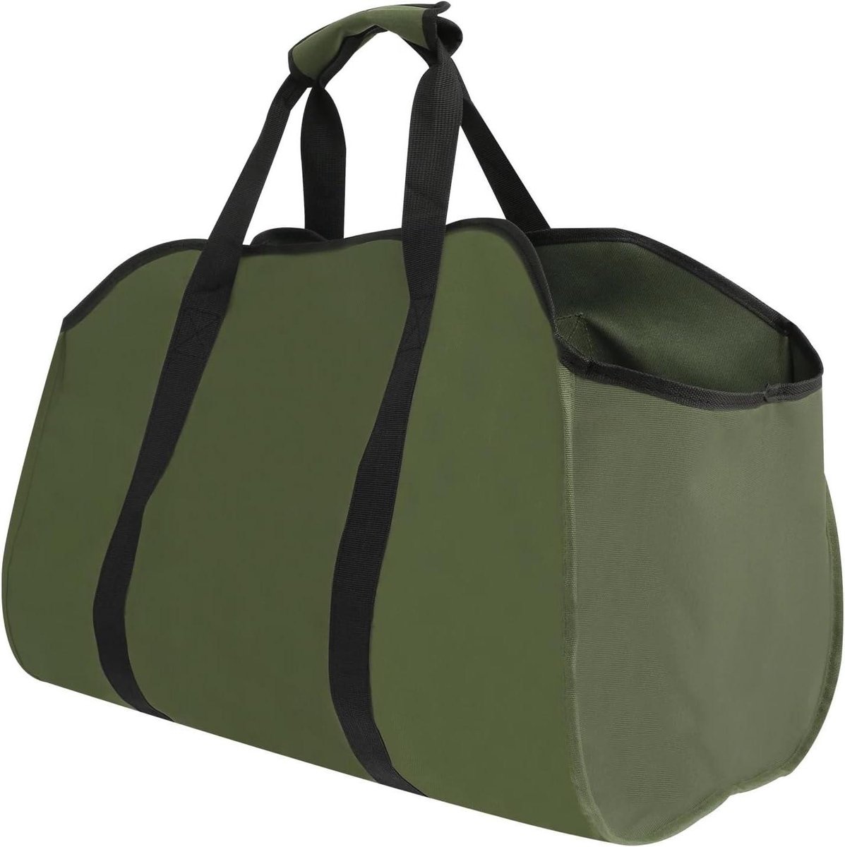 Draagtas voor hout - Draagzak Haardhout - Hout Transport - Grote capaciteit - 60 x 34 x 40 cm - Groen