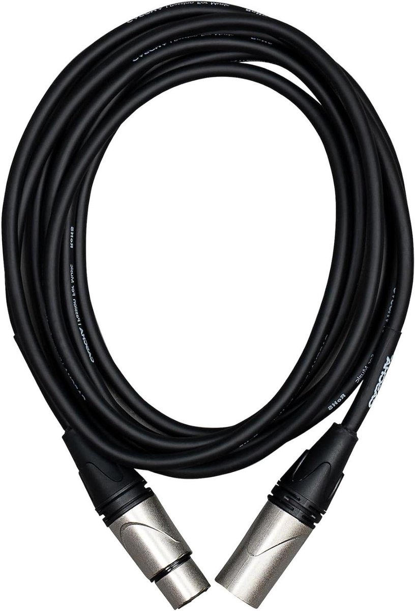 Microfoonkabel - XLR kabel - Audio Overdracht - Robuuste Constructie - 6 meter - Zwart