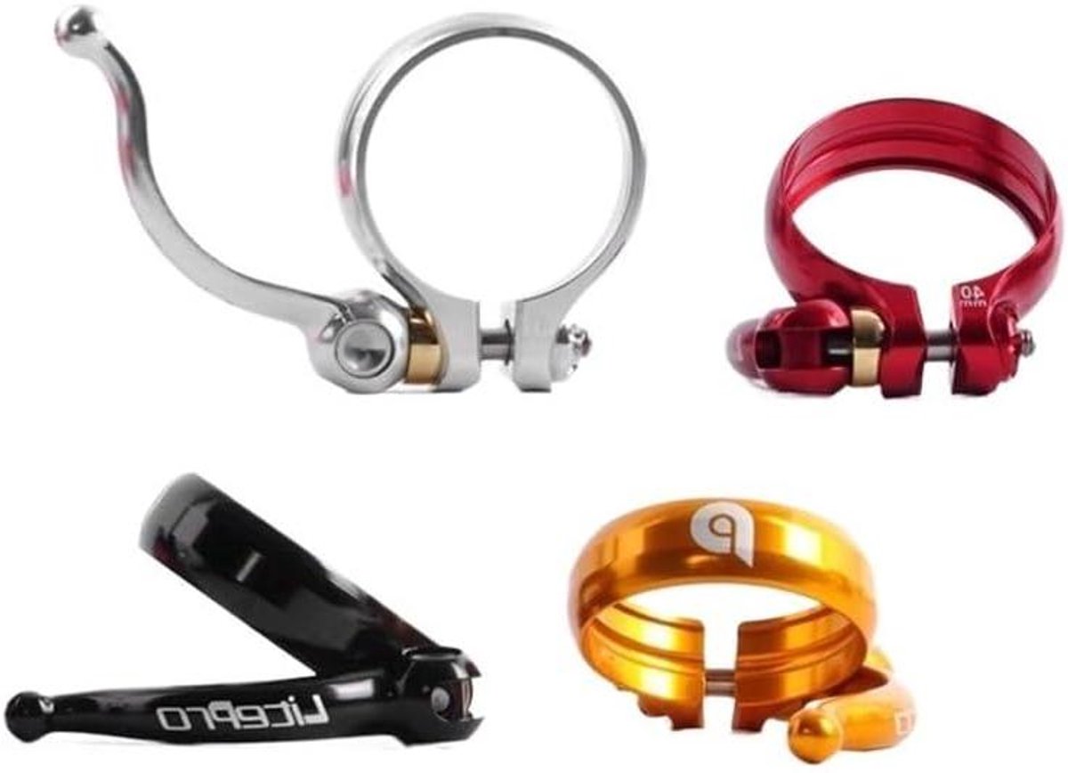 CHENJIAHAO Fietszadelklem vouwfiets zadelpennen klemmen 41 mm 40 mm aluminiumlegering fietszadel klem vouwfiets accessoires zadelpenklem (zwart - 41 mm)