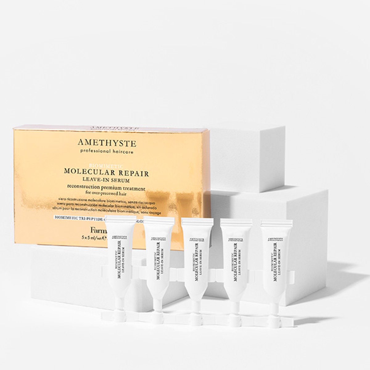 FARMAVITA AMETHYSTE BIOMIMETIC MOLECULAR REPAIR LEAVE-IN SERUM 5X5ML