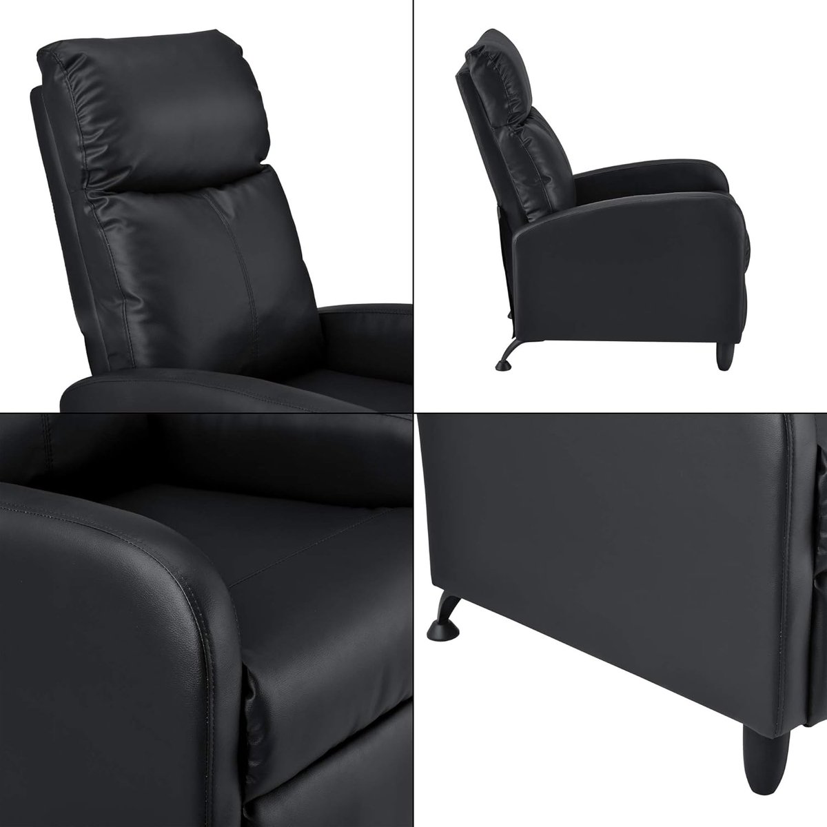 Luxe Kunstleer Fauteuil – Zwart – Industrohome
