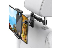 GELLDG Tablethouder - 360° Roteerbare Auto Tablet Houder - Groot 205mm Klemplaat - Geschikt voor 7-14 Inch Tablets & Smartphones - ABS Materiaal - Stevige Klem voor Hoofdsteun Montage