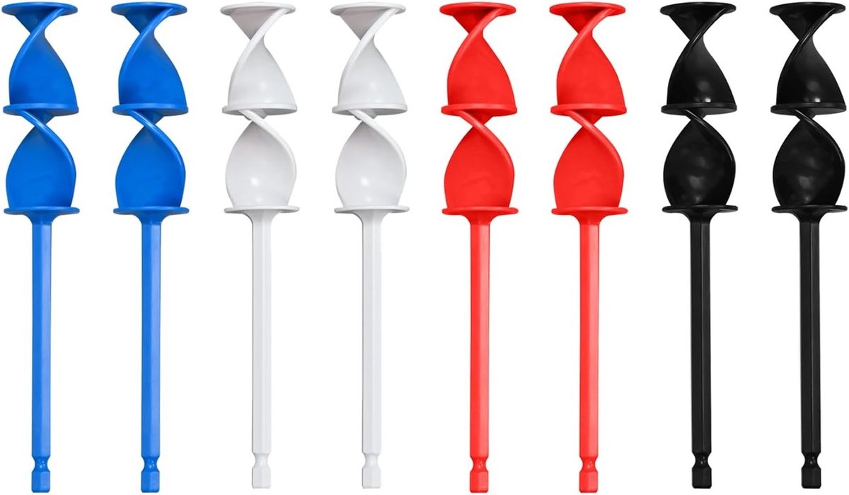 Set van 8 kunststof mixer paddles voor efficiënt mengen, koken en bakken in de keuken
