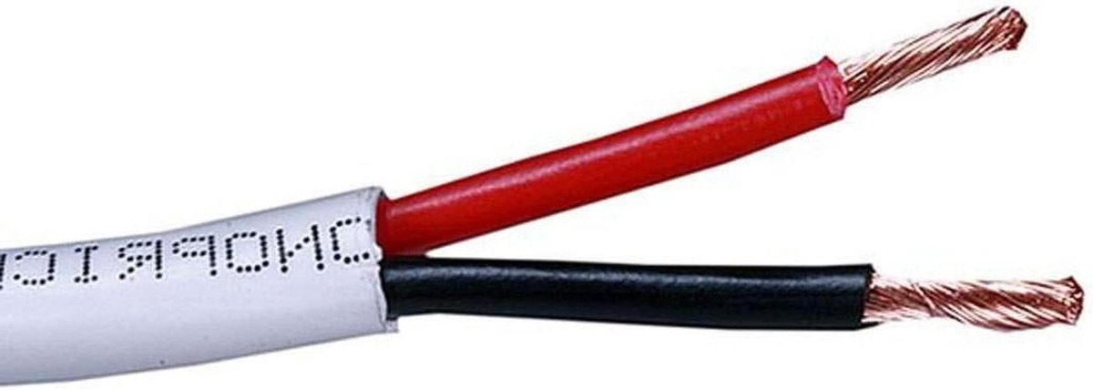 Luidsprekerdraad - Speaker kabel - Home audio aansluiten - CL2 gewaardeerd - 500 voet - Wit
