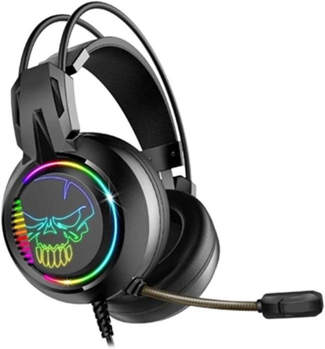 Gaming Headset - Bedrade Koptelefoon - Games Spelen - RGB Verlichting - Over-ear - Zwart