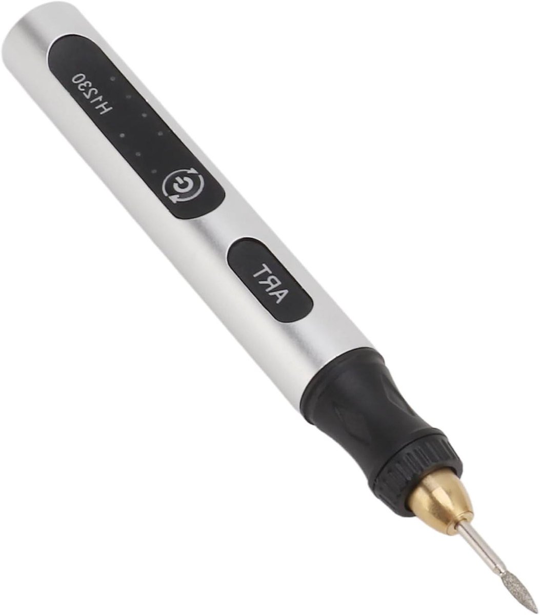 Graveerpen Elektrisch - Mini Slijper - Creatief Bewerken - Variabele Snelheid - 12.7 cm - Zilver