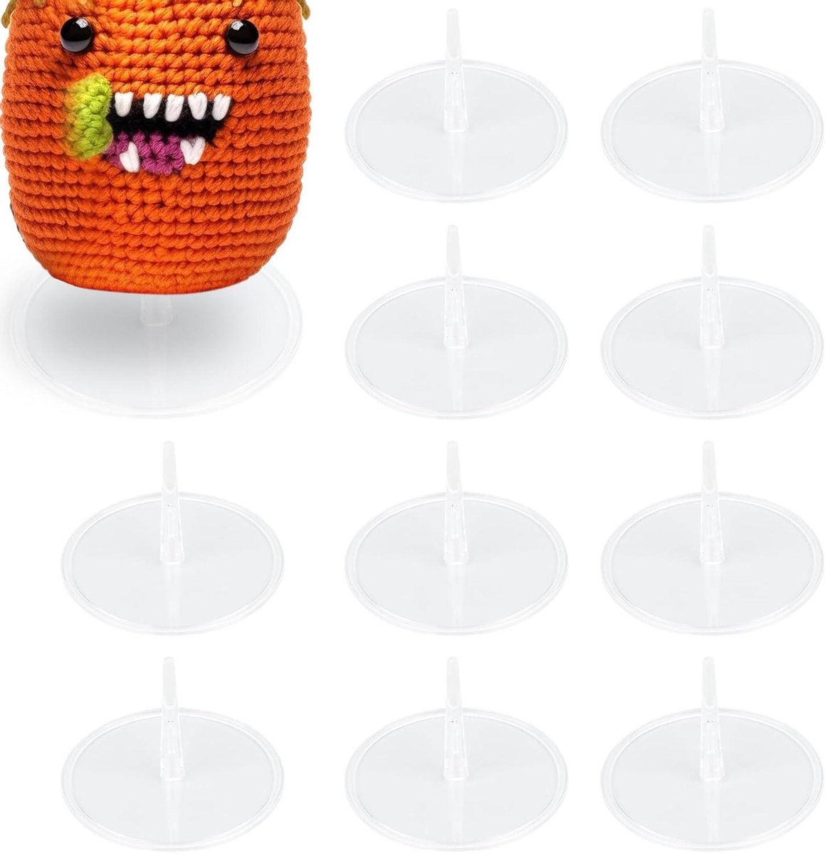 Poppenstandaards - Displayhouders Figuren - Poppen Presenteren - Stabiele Ronde Basis - 10 stuks 5x3.2cm - Transparant