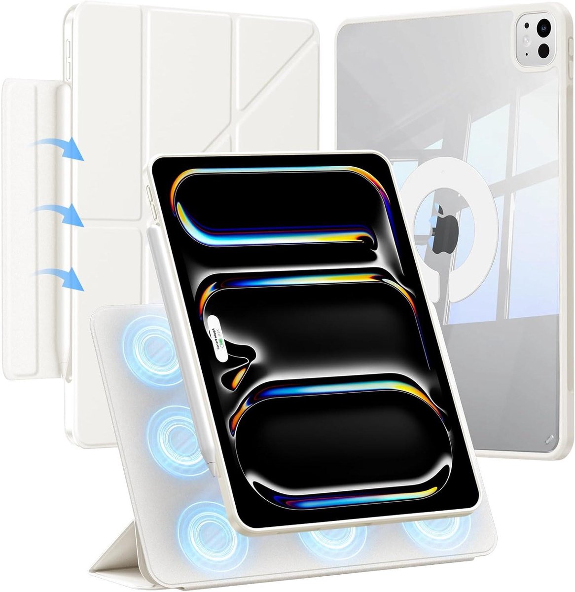iPad Pro 13 inch Case - Hoes iPad M4 - Tablets Beschermen - Afneembare 360° Rotatie - 13 inch