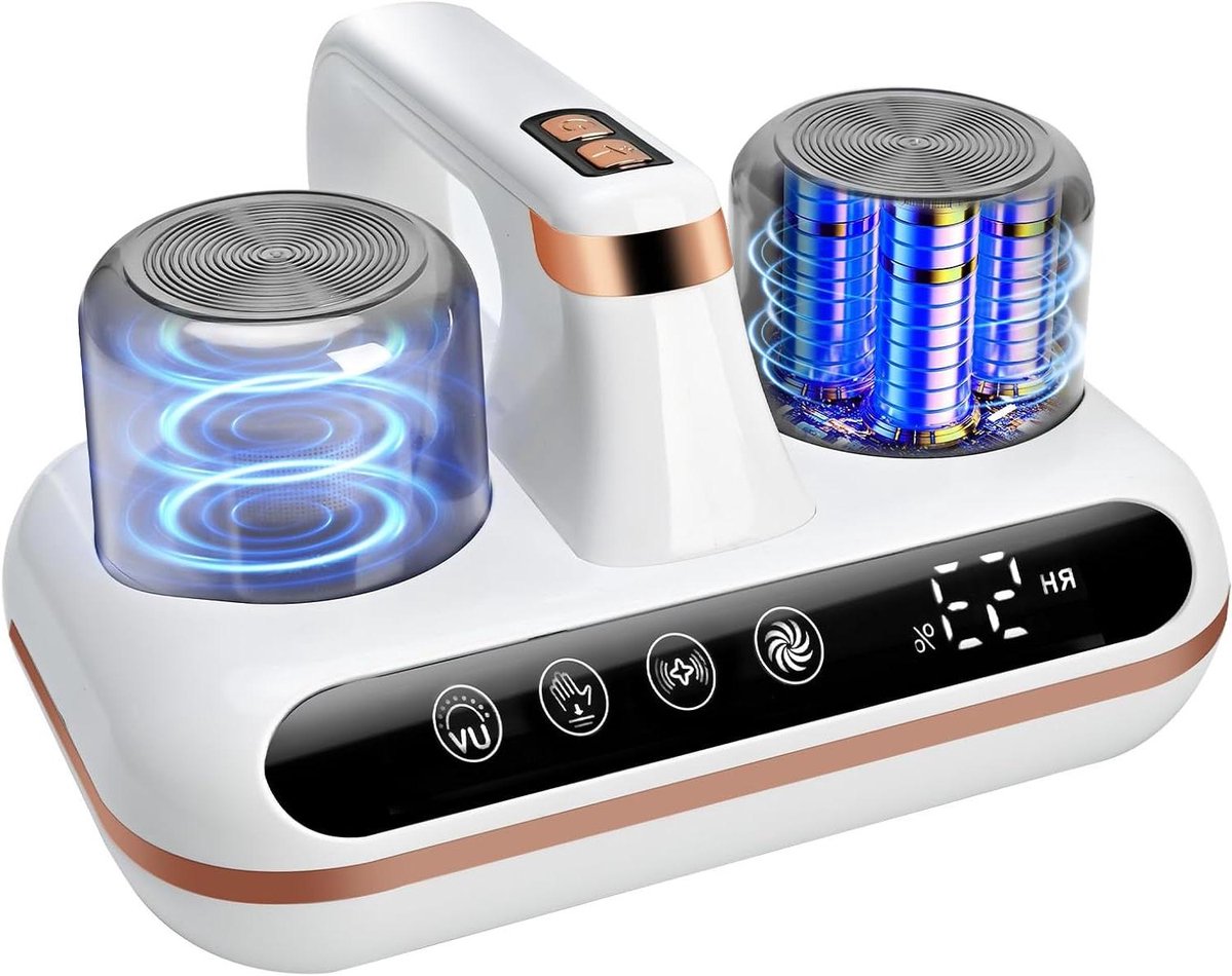 Mijtstofzuiger - Matrasreiniger Bedreiniger - Allergenen Verwijderen - UV-C Sterilisatie - 18000 PA Zuigkracht - Wit