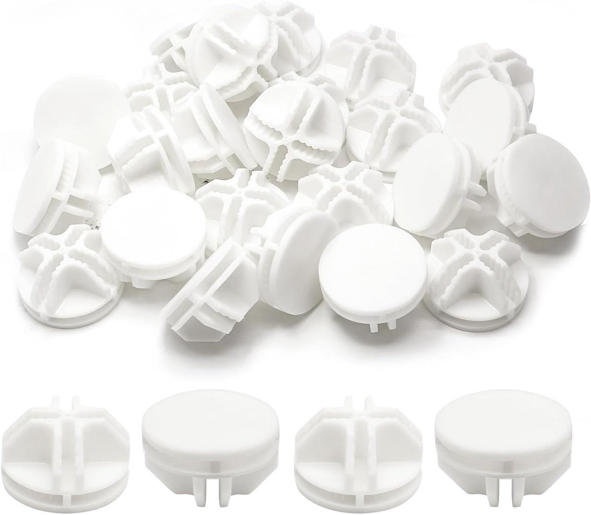 Cube Connectors - Opbergrek Onderdelen - Opbergoplossingen Creëren - Stevige Plastic Constructie - 35mm Diameter - Wit