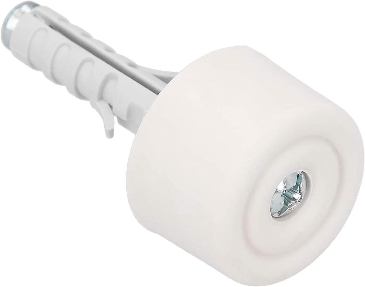 Deurstopper Muur - Deurvanger - Bescherming Muur - Inclusief Pluggen Schroef - 1 Stuk - Wit