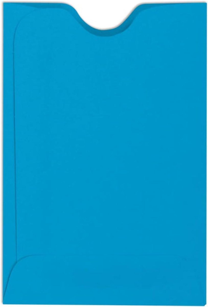 Creditcard Hoezen - Kaarthouders Enveloppen - Kaarten Beschermen - Dubbele Duimsnede - 2 3/8" x 3 1/2" - Zwembad Blauw