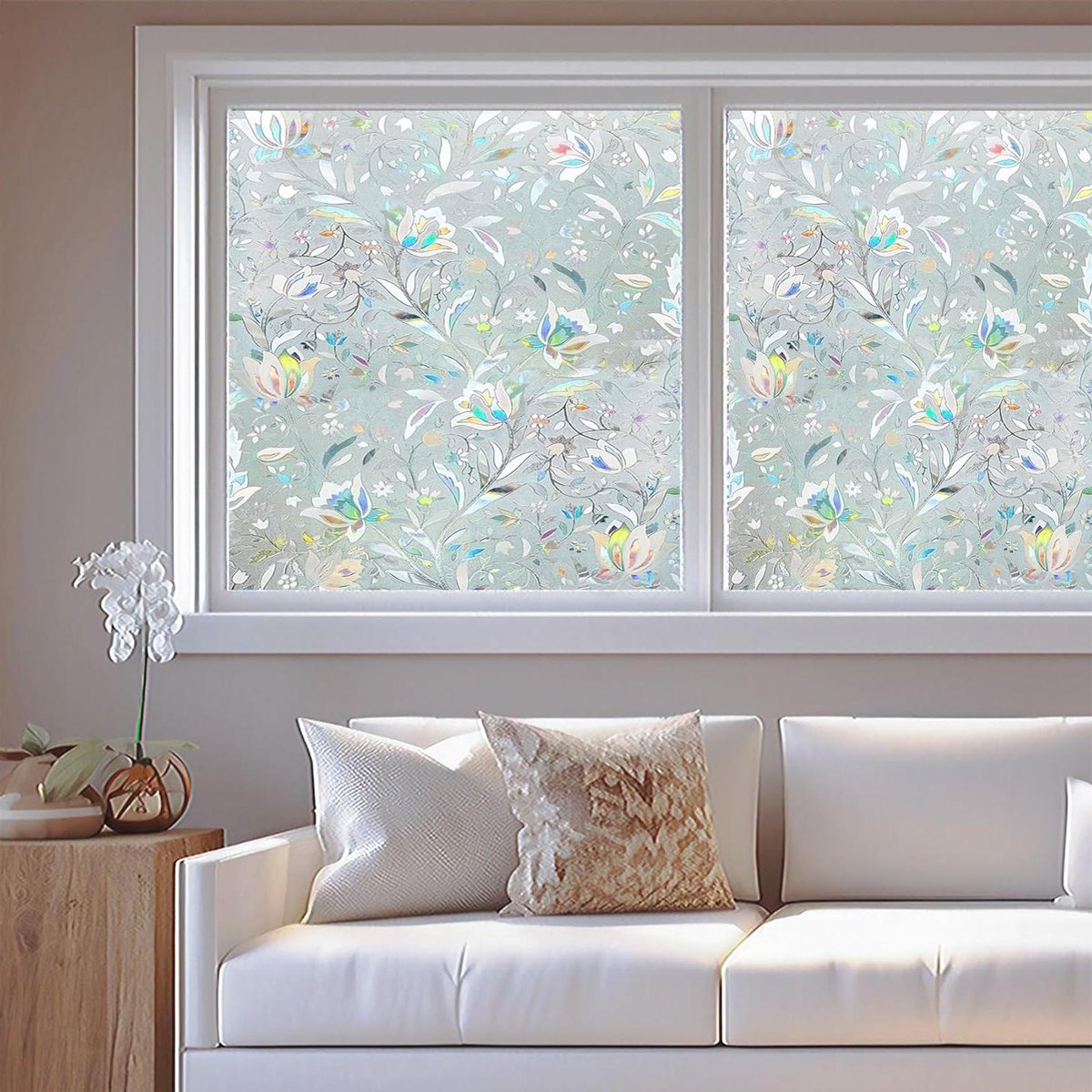 Raamfolie - Glasfolie Inkijkbescherming - Privacy Creëren - Statische Hechting Lijmvrij - 20 x 470 cm - Tulp