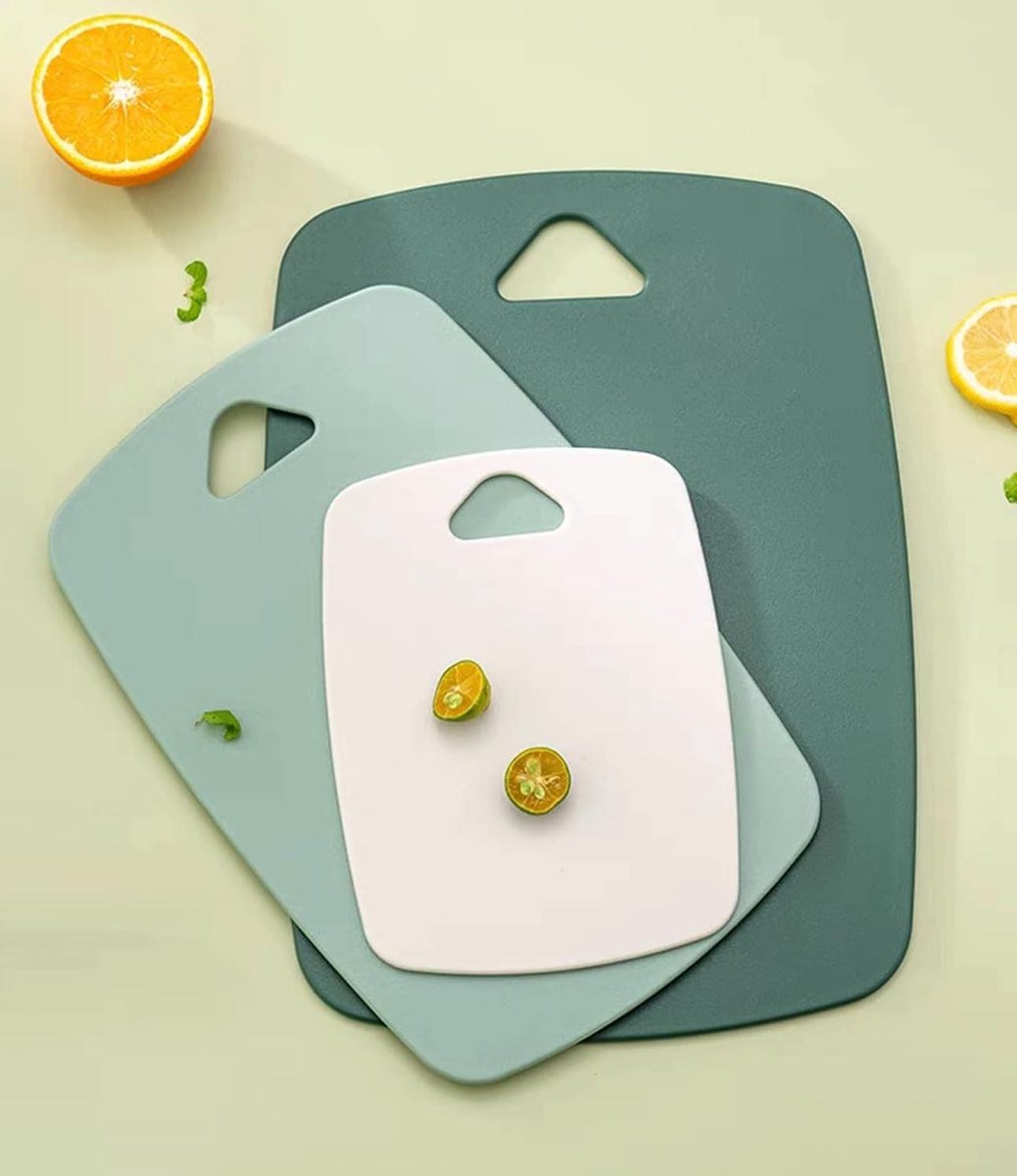 Snijplank Set - Keukenplank Hakplank - Groente Vlees Fruit - Antislip Vaatwasserbestendig - 3 Maten - Groen