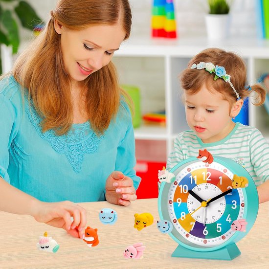 Kinderwekker Analoog - Kinderwekker Zonder Tikken - Kinderen Leren Klokkijken - Zacht Hygiënisch Wekgeluid - 99 x 94 cm — afbeelding 5