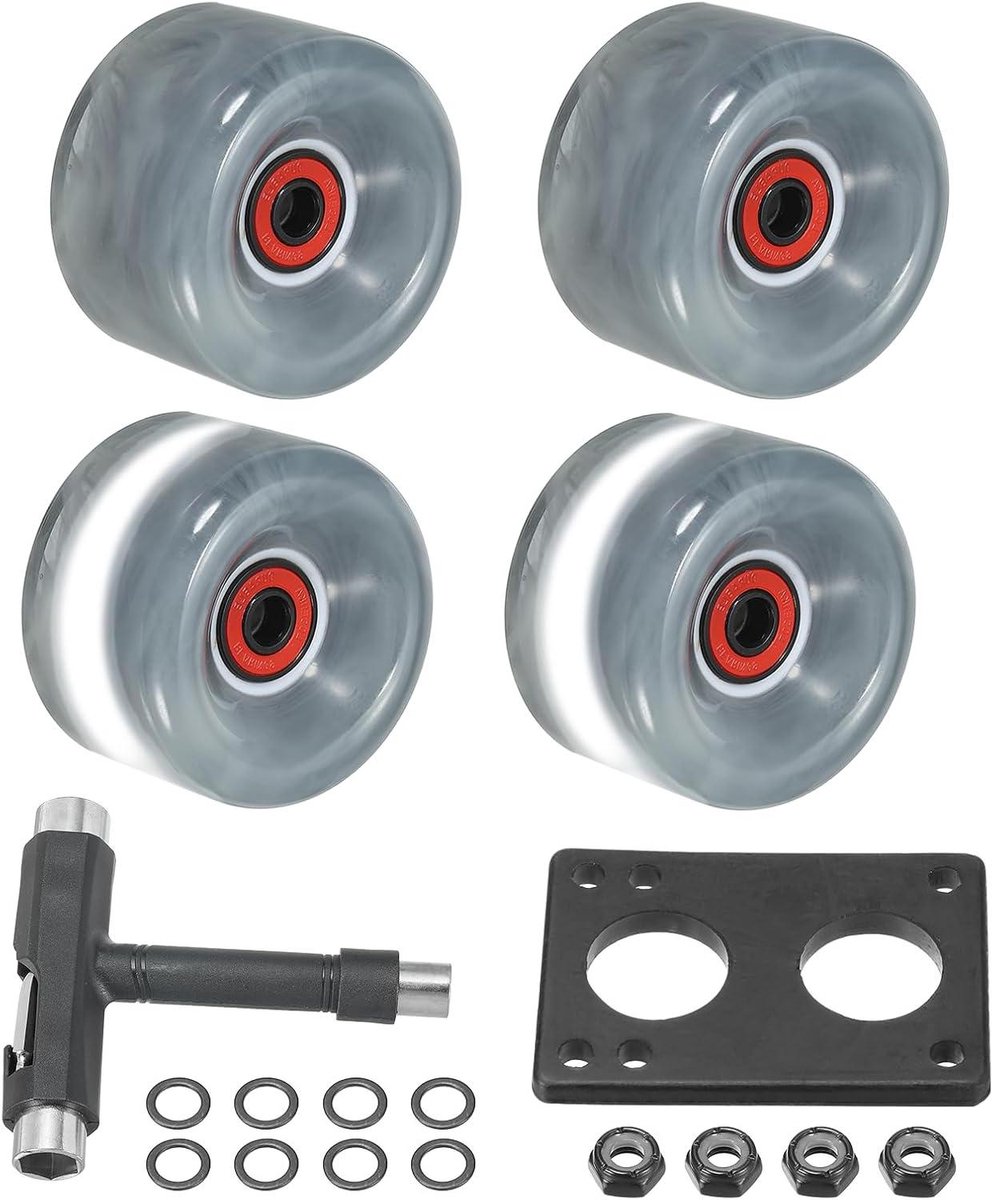 Rolschaatswielen Set Skateboard Wielen Outdoor Skaten Knipperende Lichten 65mm 78A