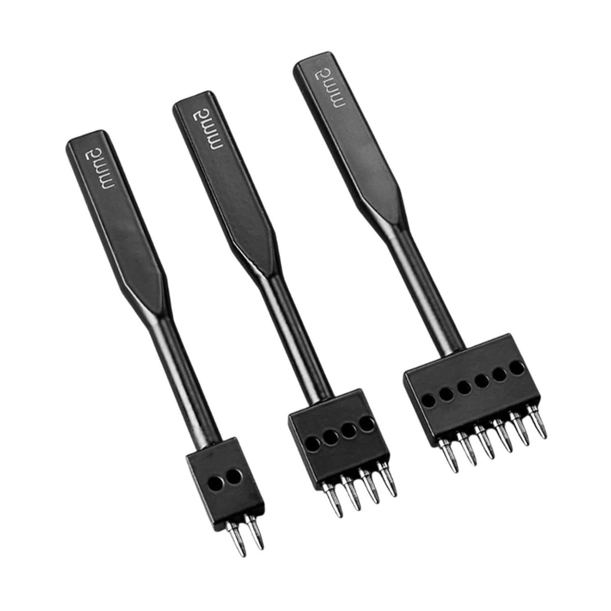 Leerpons Set - Gereedschap Leer - Leer Bewerken - Scherpe Tanden - 5 mm - Zwart
