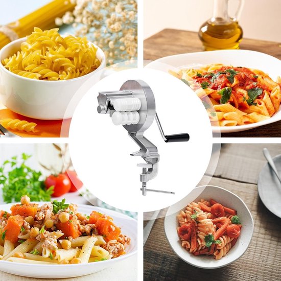 Macaroni Maker - Cavatelli Machine - Pasta Maken - Hand Crank Bediening - 27 cm - Zilver van Merkloos — afbeelding 4