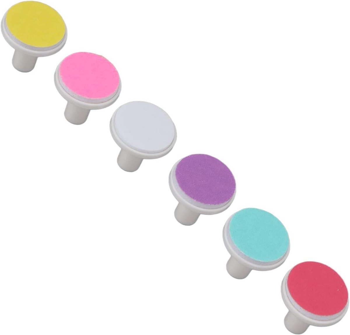 Vervangingskoppen Babynagelvijl - Babyvijl Pads - Baby Nagels Glad Maken - 6 Kleurgecodeerde Pads - 13 g - Meerdere Kleuren