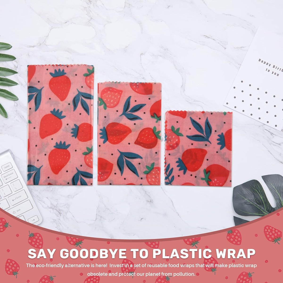 Herbruikbare Bijenwas Doeken - Voedsel Wraps - Voedsel Vers Houden - Milieuvriendelijk Alternatief - 3 Maten Set - Jungle Print — cadeau in Cadeau-ideeën - foto 6