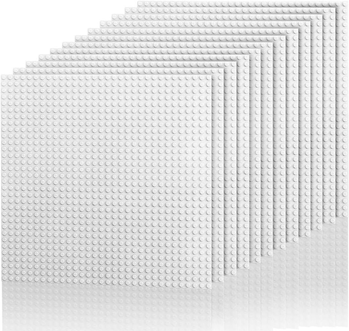 Bouwplaten Pakket - Basis Platen - Creatief Spelen - Compatibel Met Merken - 12 Stuks 25cm - Wit