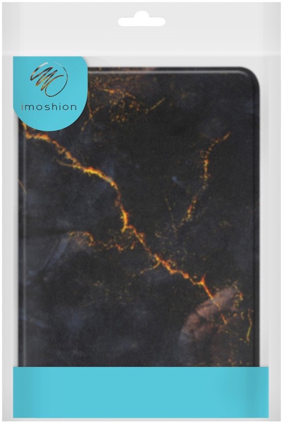 Hoesje geschikt voor Kobo Clara 2E E-reader - iMoshion Design Slim Soft Case Bookcase - Ook geschikt voor Tolino Shine 4 - Black Marble van Hoesje  — afbeelding 3