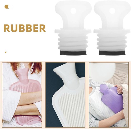 Kruik Stoppers - Warmwaterzak Deksels - Winter Comfort - Lekvrij Ontwerp - 10 Stuks - Wit van Merkloos — afbeelding 4