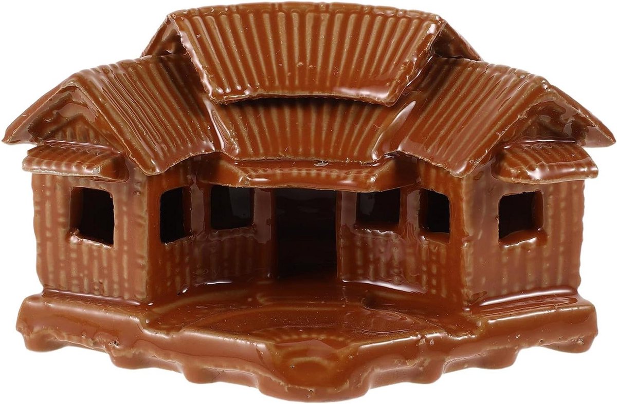 Miniatuur huisje - Sprookjesdecoratie - Microlandschap decoreren - Absorberend keramiek - 135 cm - Lichtbruin