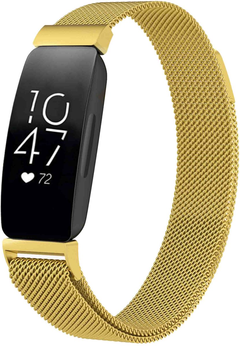 Milanees magnetisch bandje - Geschikt voor Fitbit Inspire - Goud