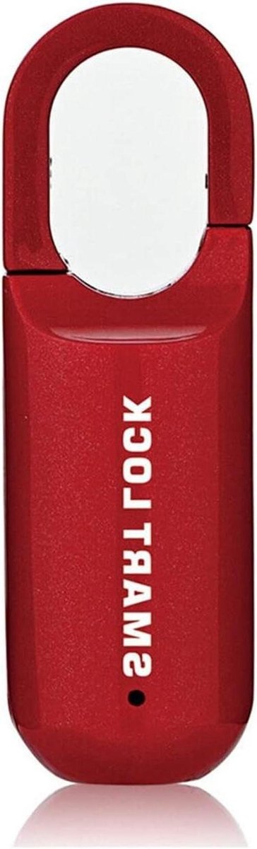 Slim hangslot - Biometrisch slot - Kluisje openen - Snelle ontgrendeling - Mini formaat - Rood