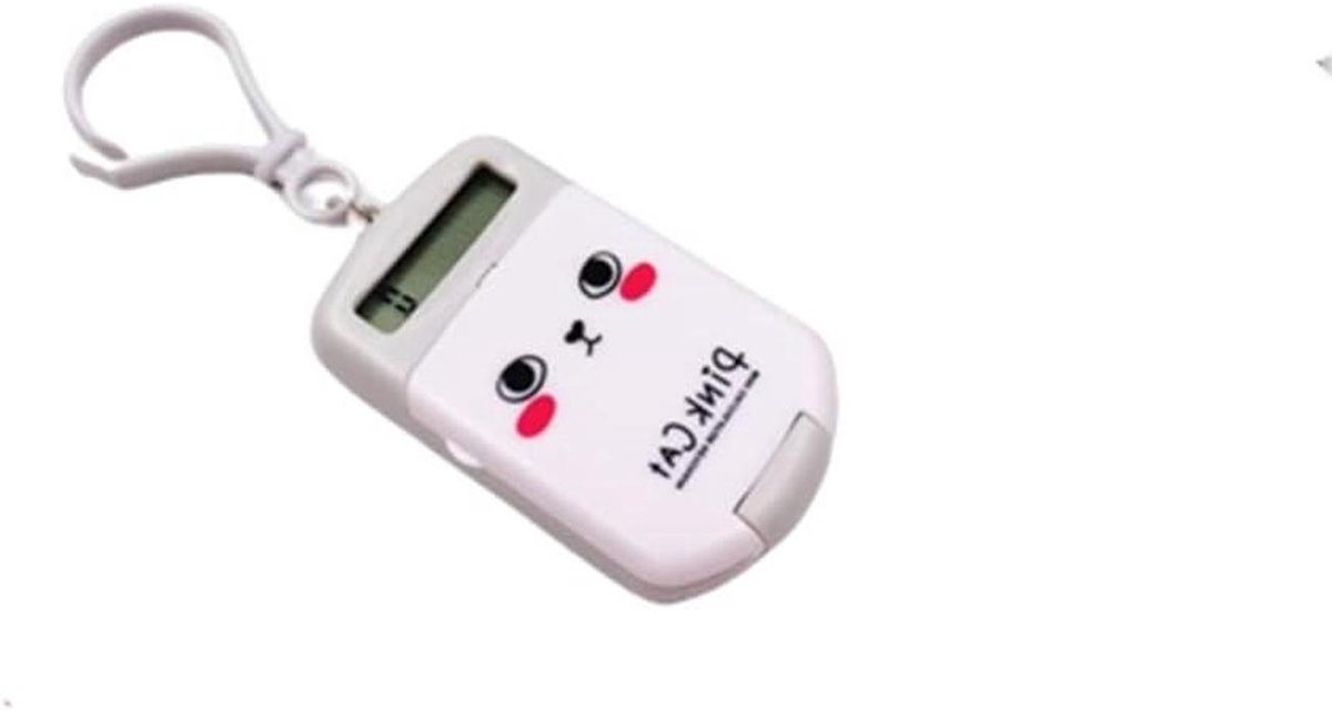 Mini Rekenmachine - Zakrekenmachine Cartoon - Snel Rekenen - Clamshell Ontwerp - 8 Cijfers - Wit