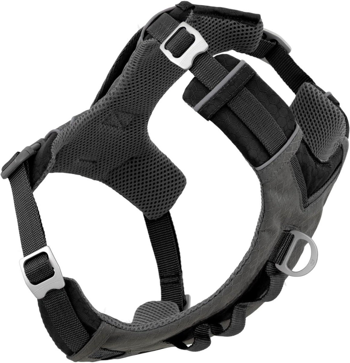 Hondenharnas - Draagtuig Hond - Actieve Uitjes - Verstelbaar Comfort - Maat XL - Zwart Grijs