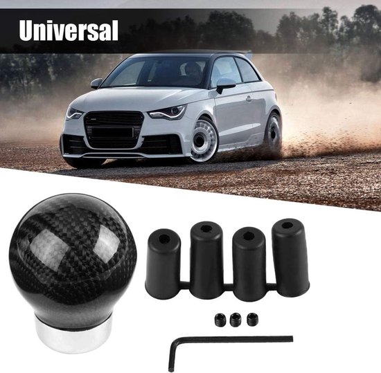 Pookknop Carbonfiber - Versnellingspookkop Stick - Auto Interieur Upgrade - Universele Pasvorm - 8-12mm - Zwart — afbeelding 2