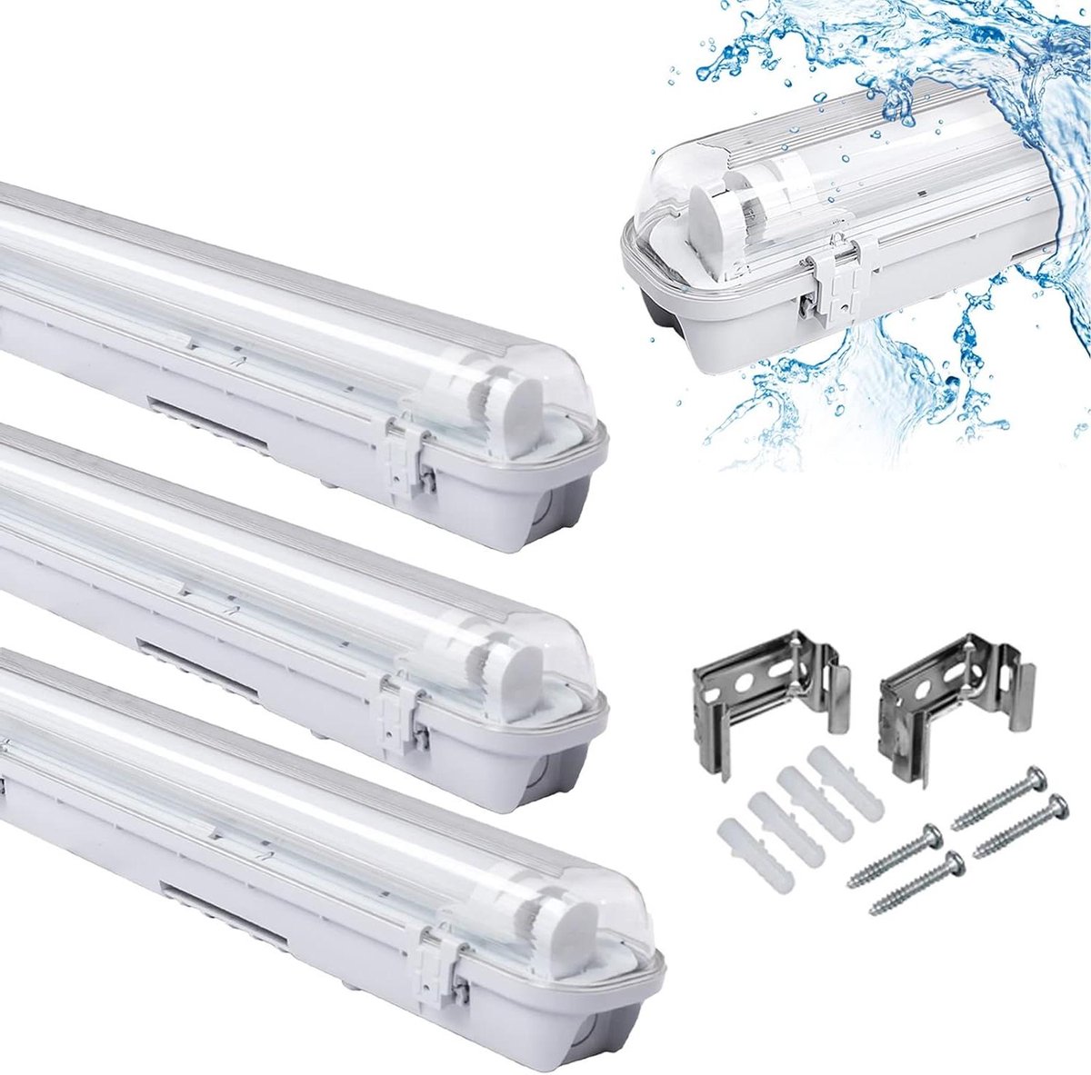 Led Lamp Vochtige Ruimtes - Waterdichte TL - Werkplaats Verlichting - IP65 Waterdicht - 120 cm - Neutraal Wit