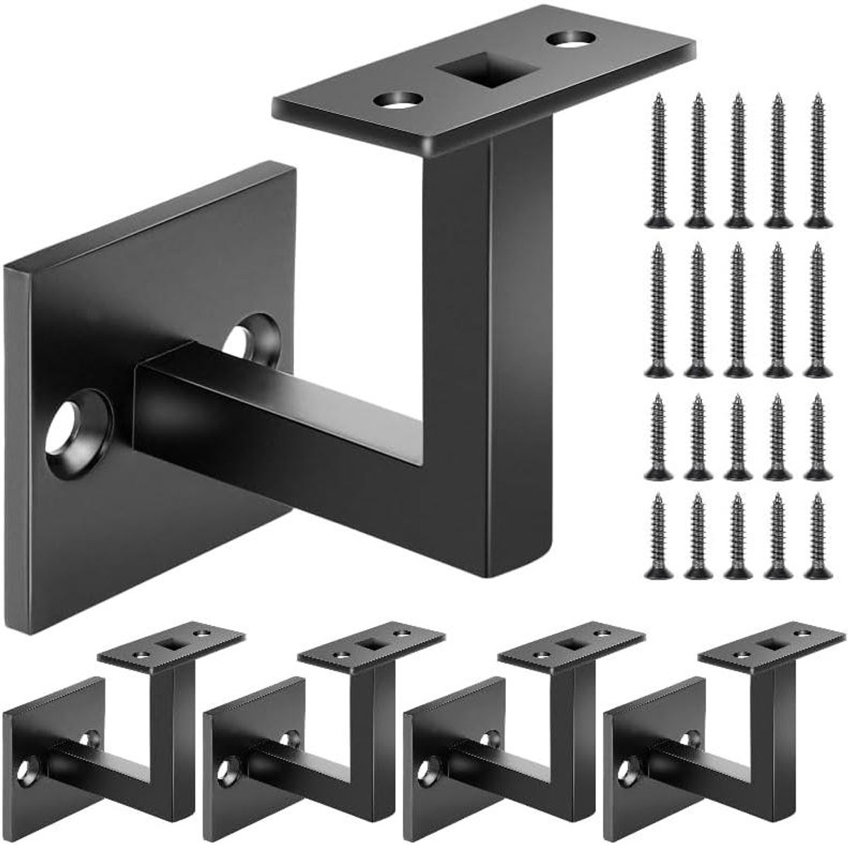 Leuning Beugel - Trap Steunen - Veilig Traplopen - Roestvrij Staal 304 - 5 Stuks - Mat Zwart