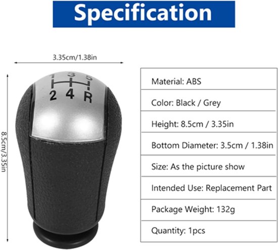 Schakelpookknop - 5 versnellingen - Auto-onderdeel vervangen - Hoge compatibiliteit - 85 cm hoog - Zilver — afbeelding 5