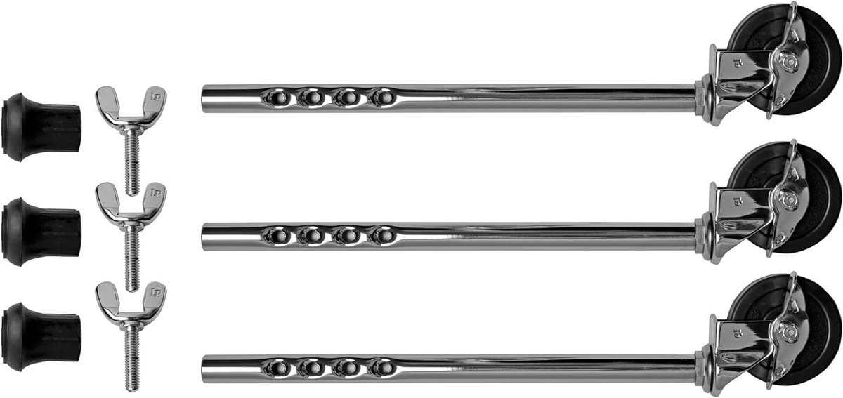 Percussie Onderstel - Wielenset - Instrument Stabiliteit - Met Ingebouwde Rem - 3 Stuks - Chroom